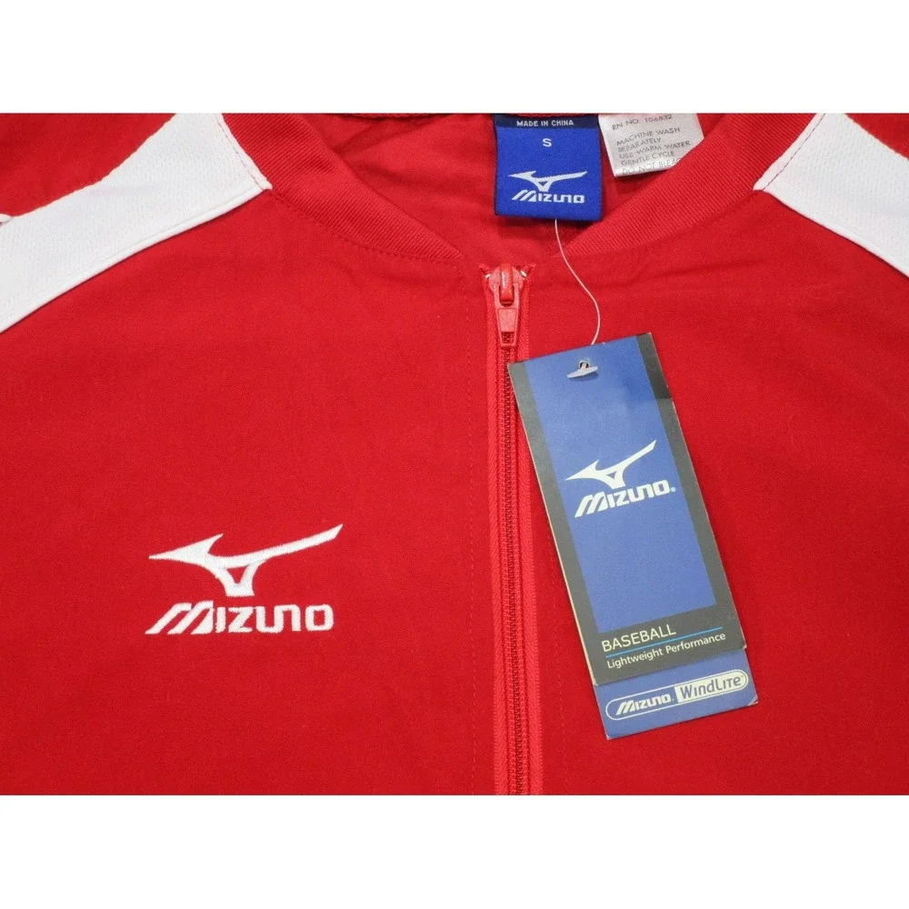 Mizuno Mens Windproof baseball SS Pullover NWT training Practice Size Small Red